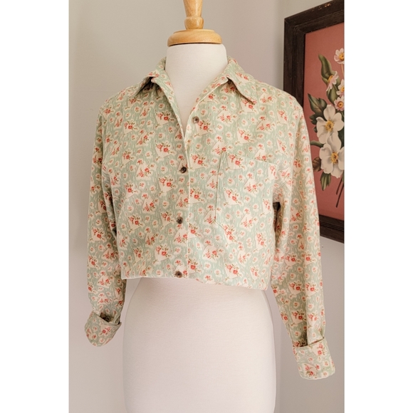 80s Ralph Lauren Floral 1980s Vintage Cotton Flannel Long Sleeve Button Down Top - Picture 10 of 14